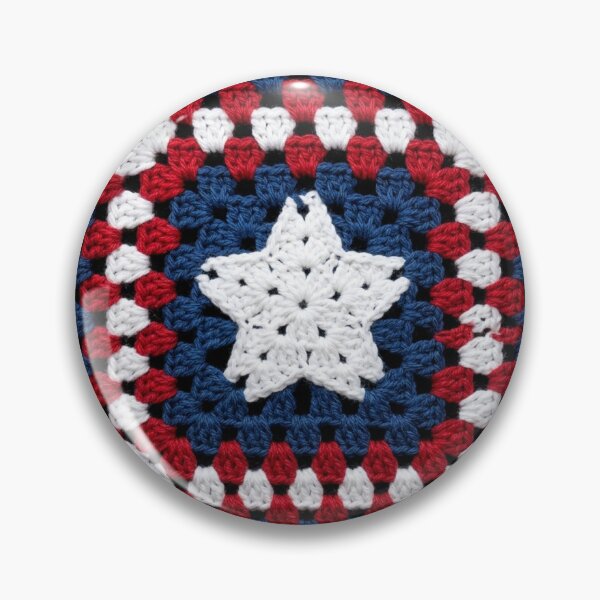Item preview, Crochet Granny Square Star Patriotic Blue Red designed and sold by paldronma.