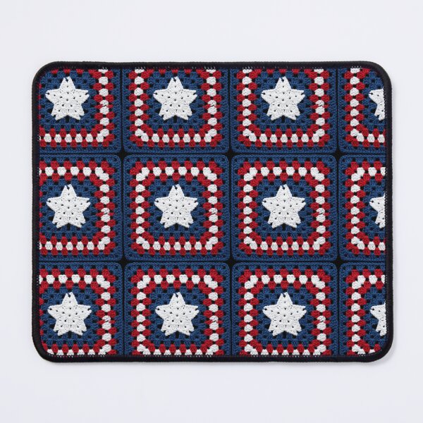 Item preview, Crochet Granny Square Star Patriotic Blue Red designed and sold by paldronma.