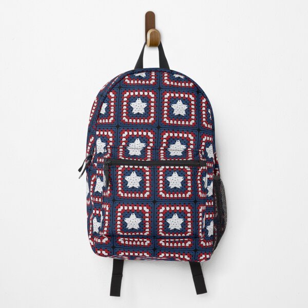 Item preview, Crochet Granny Square Star Patriotic Blue Red designed and sold by paldronma.