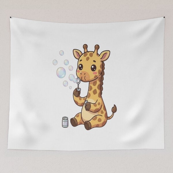 Item preview, Cute Giraffe Blowing Soap Bubbles designed and sold by Ella_Sketch.