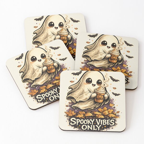 Item preview, Spooky Vibes Only Cute Ghost Pumpkin Spice – Halloween Fall Kawaii Gothic Gift designed and sold by SanaCreation13.