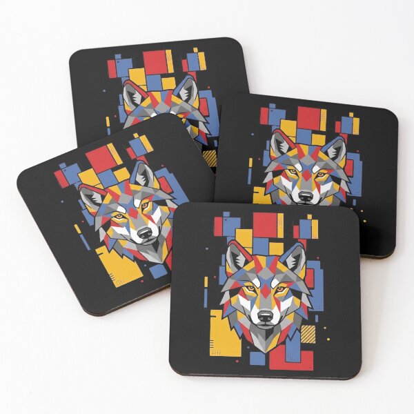Item preview, Funny Wolf Colorful Blocks Geometric Art Boys Girls Kids designed and sold by FurryHavenPH.