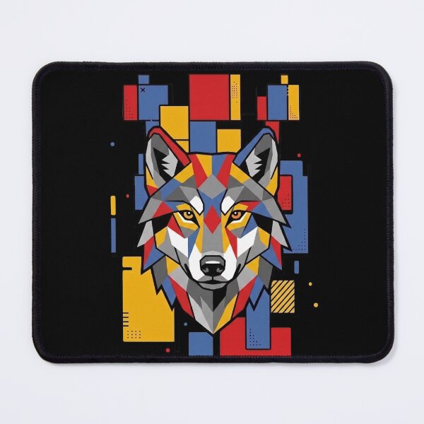 Item preview, Funny Wolf Colorful Blocks Geometric Art Boys Girls Kids designed and sold by FurryHavenPH.