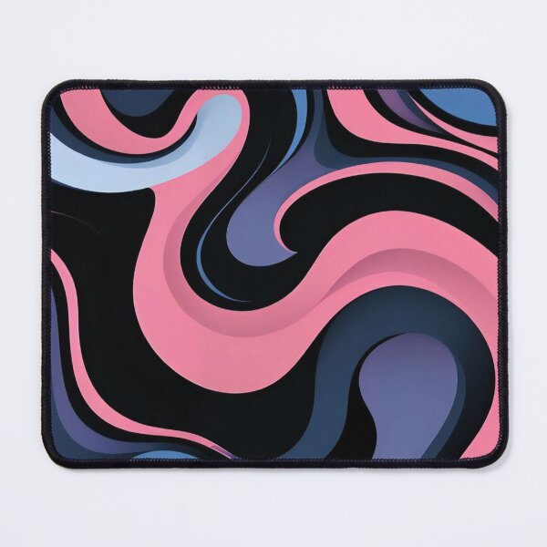 Item preview, Abstract Liquid Swirl Pattern Pink Blue Wavy Lines Retro Groovy Print designed and sold by LYAN-STORE.
