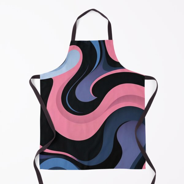Item preview, Abstract Liquid Swirl Pattern Pink Blue Wavy Lines Retro Groovy Print designed and sold by LYAN-STORE.