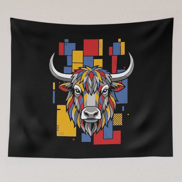 Item preview, Funny Yak Colorful Blocks Geometric Art Boys Girls Kids designed and sold by FurryHavenPH.