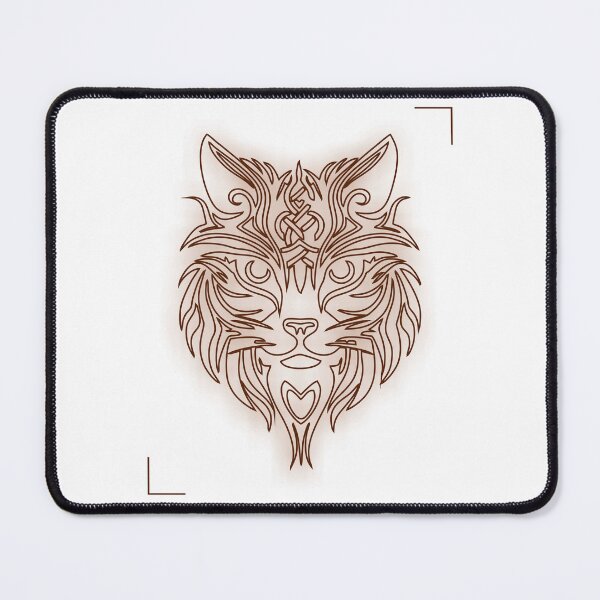Item preview, Ornate Line Art Feline or Geometric Tribal Wolf designed and sold by Joshbrowny.
