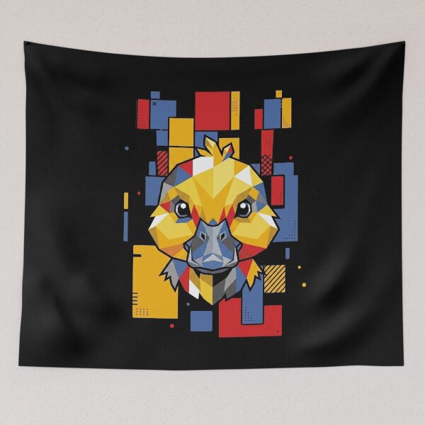 Item preview, Funny Yellow Baby Duck Colorful Blocks Geometric Art Boys Girls Kids designed and sold by FurryHavenPH.