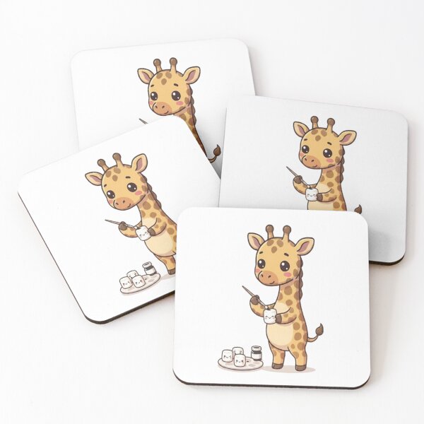 Item preview, Cute Giraffe Painting Marshmallow Faces designed and sold by Ella_Sketch.