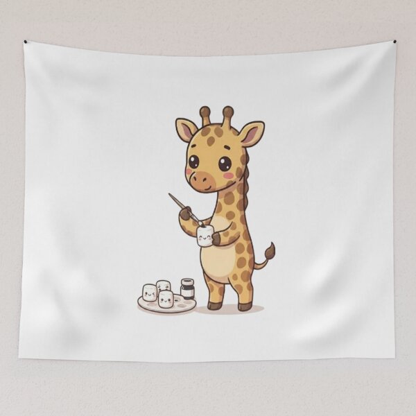 Item preview, Cute Giraffe Painting Marshmallow Faces designed and sold by Ella_Sketch.