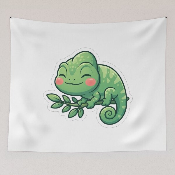 Item preview, Cute Green Chameleon Sitting on Branch designed and sold by Owcomm.
