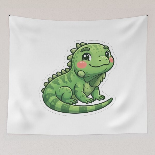 Item preview, Cute Little Green Iguana Reptile Character designed and sold by Owcomm.