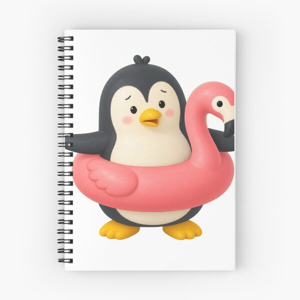 Item preview, Penguin in Flamingo Swim Ring designed and sold by Idans.