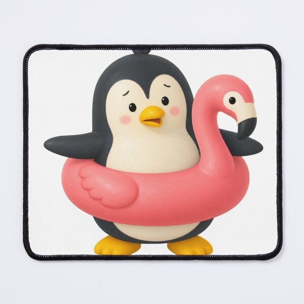 Item preview, Penguin in Flamingo Swim Ring designed and sold by Idans.