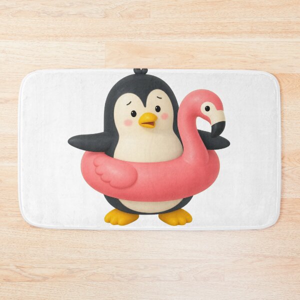 Item preview, Penguin in Flamingo Swim Ring designed and sold by Idans.