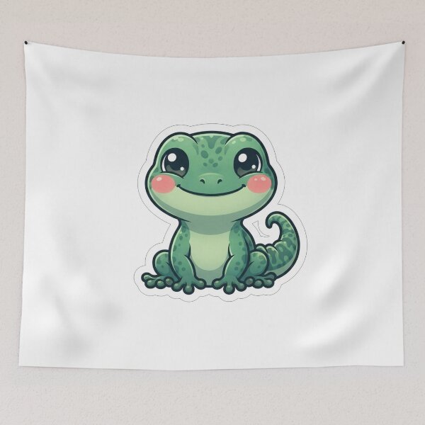 Item preview, Cute Little Green Gecko Illustration designed and sold by Owcomm.