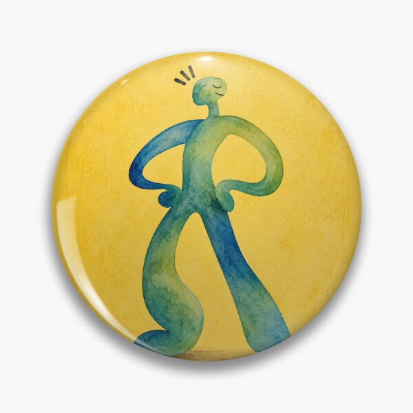 Item preview, Groovy Watercolor Figure – Abstract Funky Character Art Print – Yellow & Teal designed and sold by @SHINTOSARTSTORE.
