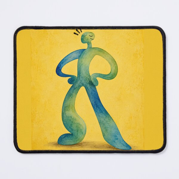 Item preview, Groovy Watercolor Figure – Abstract Funky Character Art Print – Yellow & Teal designed and sold by @SHINTOSARTSTORE.