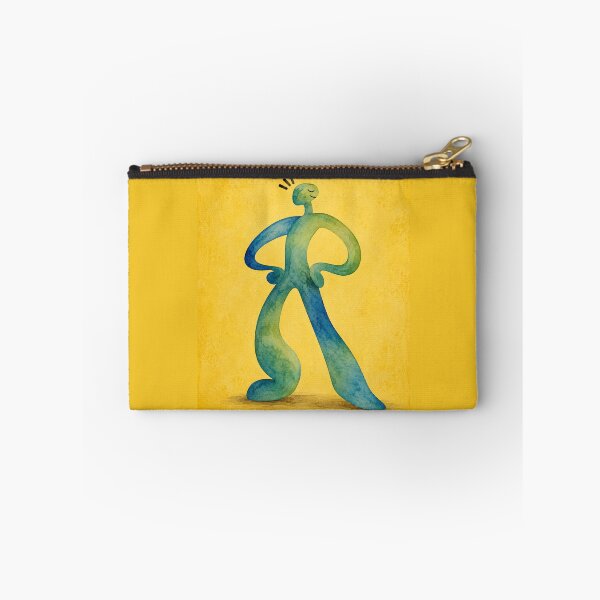 Item preview, Groovy Watercolor Figure – Abstract Funky Character Art Print – Yellow & Teal designed and sold by @SHINTOSARTSTORE.