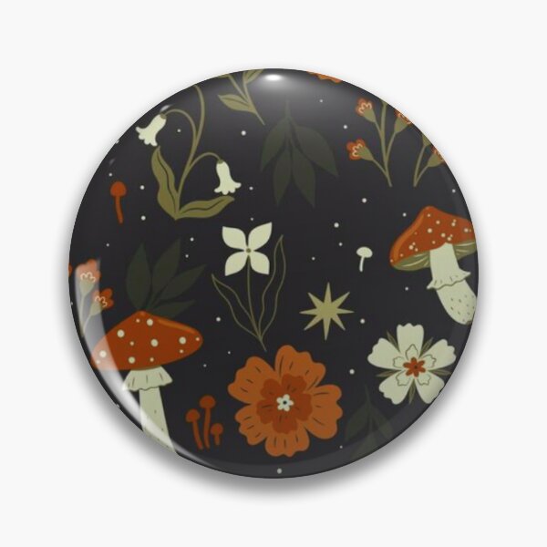 Item preview, Dark Cottagecore Mushroom Pattern Vintage Floral Amanita Botanical Print designed and sold by LYAN-STORE.