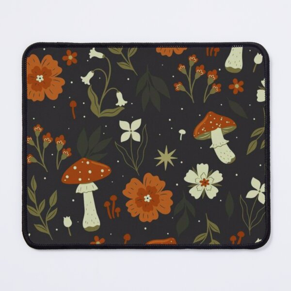 Item preview, Dark Cottagecore Mushroom Pattern Vintage Floral Amanita Botanical Print designed and sold by LYAN-STORE.