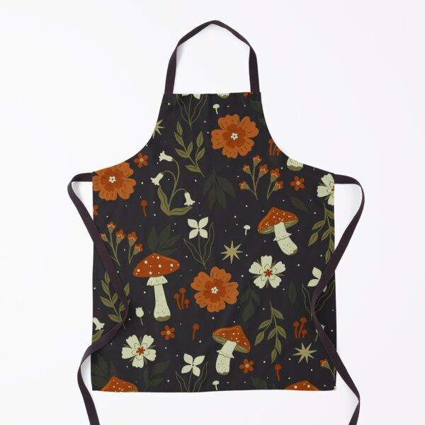 Item preview, Dark Cottagecore Mushroom Pattern Vintage Floral Amanita Botanical Print designed and sold by LYAN-STORE.