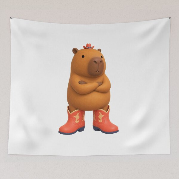 Item preview, Capybara Cowboy in Red Boots designed and sold by Idans.
