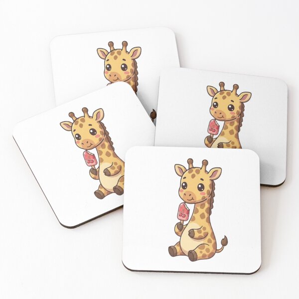 Item preview, Cute Giraffe Eating Cherry Popsicle designed and sold by Ella_Sketch.