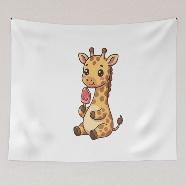 Item preview, Cute Giraffe Eating Cherry Popsicle designed and sold by Ella_Sketch.