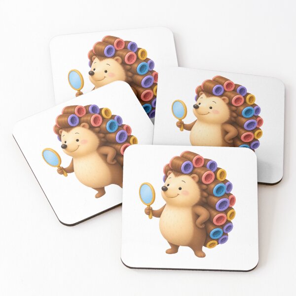 Item preview, Hedgehog Wearing Colorful Hair Rollers designed and sold by Idans.