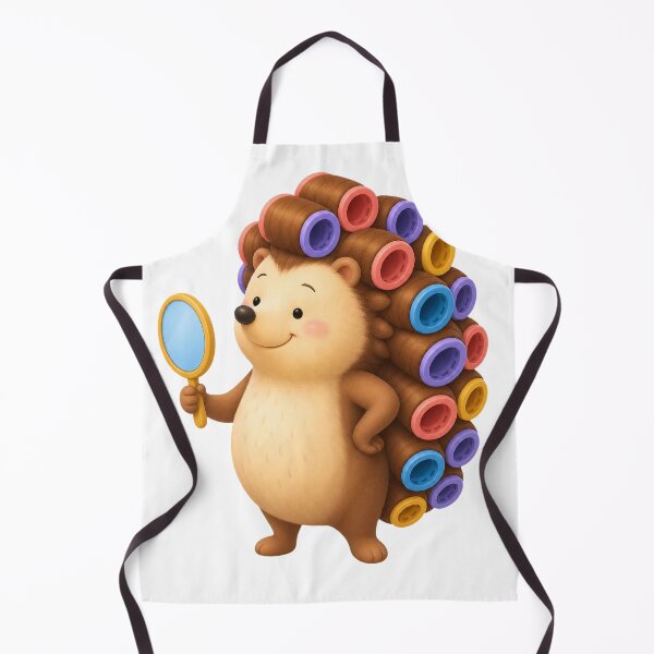Item preview, Hedgehog Wearing Colorful Hair Rollers designed and sold by Idans.