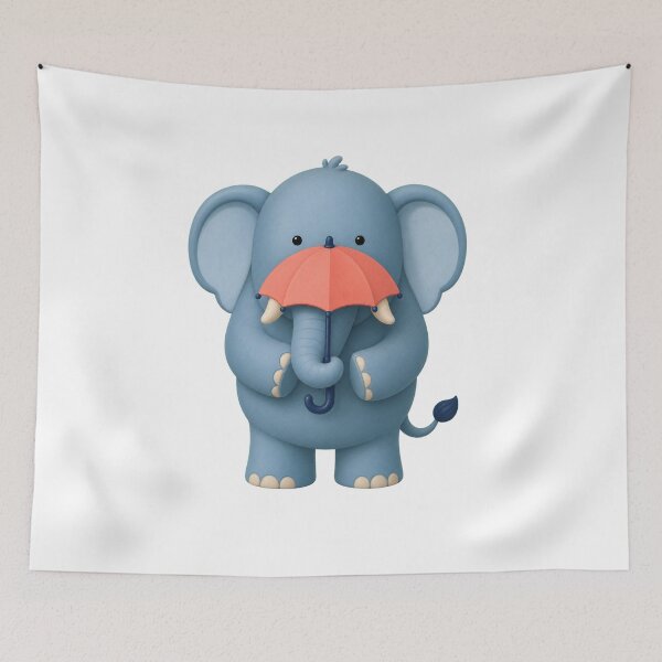 Item preview, Elephant Holding a Tiny Umbrella designed and sold by Idans.