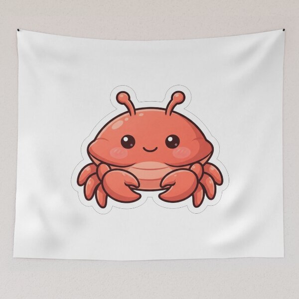 Item preview, Cute Little Red Crab Kawaii Cartoon designed and sold by Owcomm.