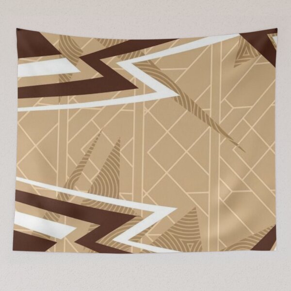 Item preview, Abstract Racing Graphic Beige Brown Dynamic Geometric Speed Livery Pattern designed and sold by LYAN-STORE.