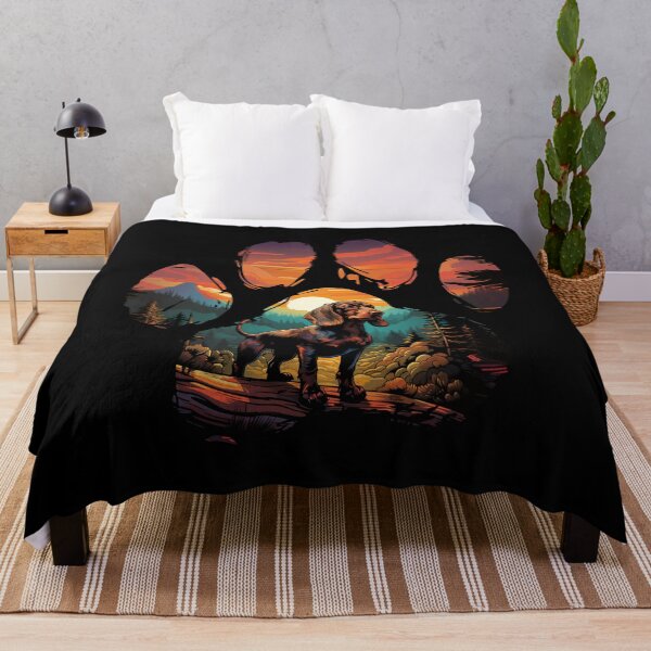 Item preview, Funny Chocolate and Tan Dachshund Paw Synthwave Mountain Tree Mom Dad Kids designed and sold by rafaeltto.
