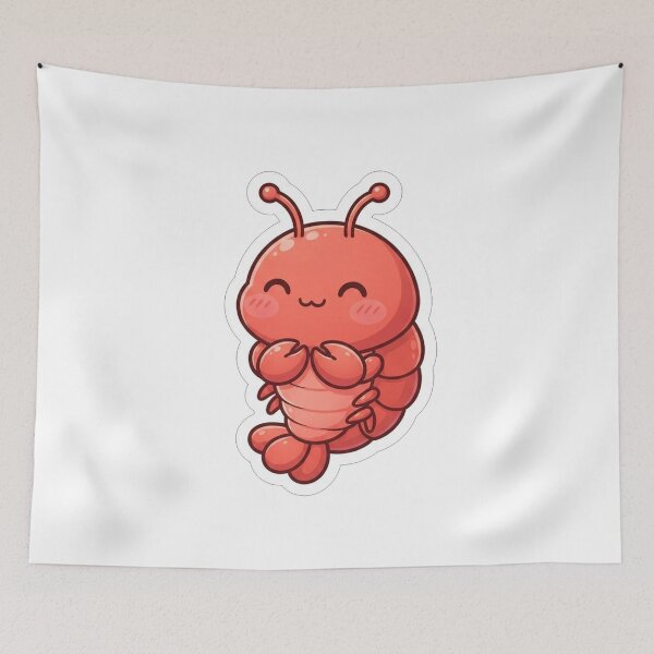 Item preview, Cute Red Shrimpy Crustacean Kawaii Mascot designed and sold by Owcomm.