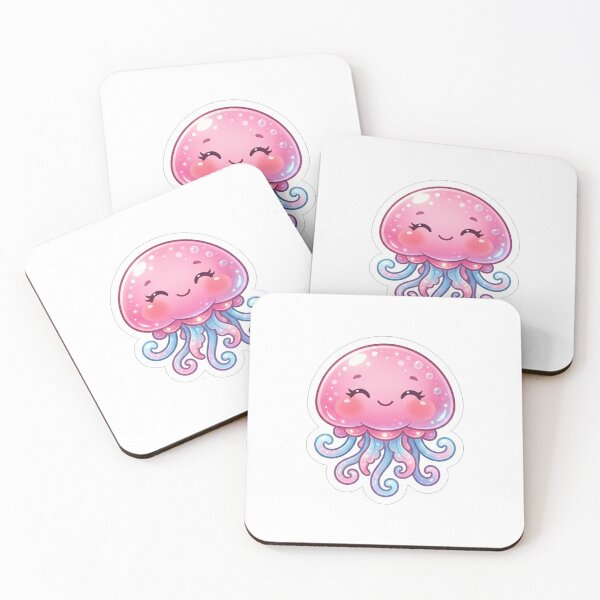 Item preview, Cute Pink Jellyfish With Blue Tentacles designed and sold by Owcomm.