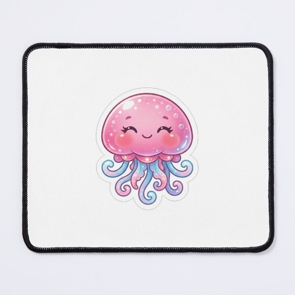 Item preview, Cute Pink Jellyfish With Blue Tentacles designed and sold by Owcomm.