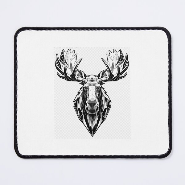 Item preview, Geometric Moose Head | Low Poly Wildlife Vector | Black & White Moose Sticker designed and sold by DesertInkArt.