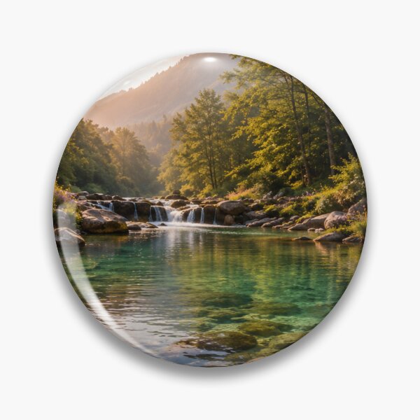 Item preview, Crystal Clear Forest River with Wildflowers and Sunlit Woodland designed and sold by Wild Bloom Paws.