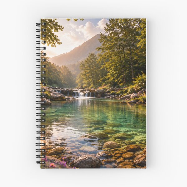 Item preview, Crystal Clear Forest River with Wildflowers and Sunlit Woodland designed and sold by Wild Bloom Paws.