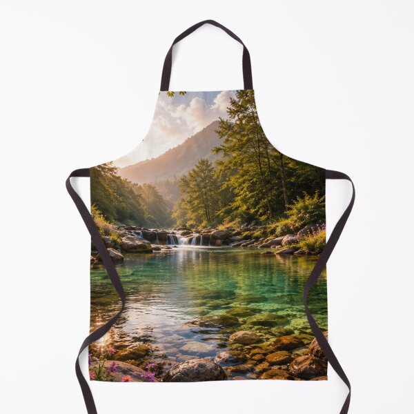 Item preview, Crystal Clear Forest River with Wildflowers and Sunlit Woodland designed and sold by Wild Bloom Paws.