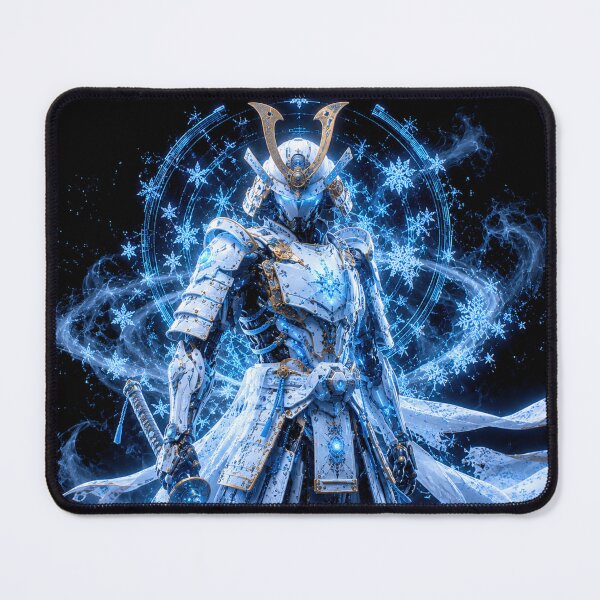 Item preview, Cyber Samurai Frost Guardian Poster | Futuristic Japanese Warrior with Ice Energy Blade | Cyberpunk Wall Art designed and sold by lavanya11.