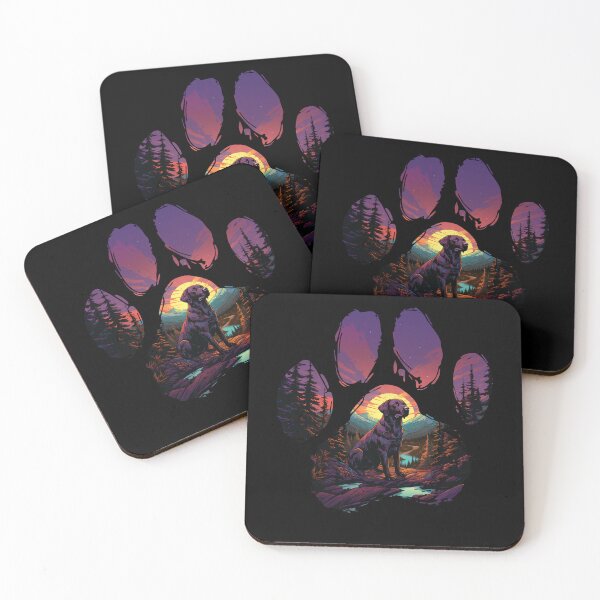 Item preview, Funny Chocolate Labrador Paw Synthwave Mountain Tree Mom Dad Kids designed and sold by rafaeltto.