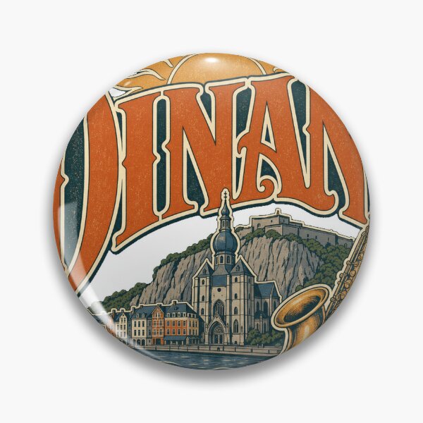 Item preview, Dinant Belgium Vintage Hand Lettered Travel Emblem designed and sold by VisualArtsOasis.