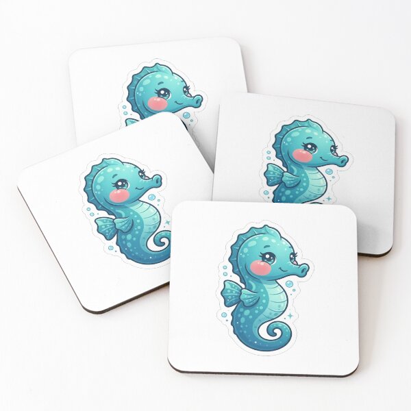 Item preview, Cute Little Blue Seahorse Character Illustration designed and sold by Owcomm.