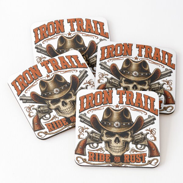 Item preview, Iron Trail Ride or Rust Cowboy Skull Western Graphic | Vintage Western Skull | Outlaw Cowboy T-Shirt Design designed and sold by ZafTeez.