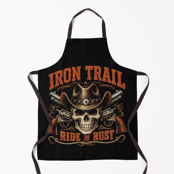 Item preview, Iron Trail Ride or Rust Cowboy Skull Western Graphic | Vintage Western Skull | Outlaw Cowboy T-Shirt Design designed and sold by ZafTeez.