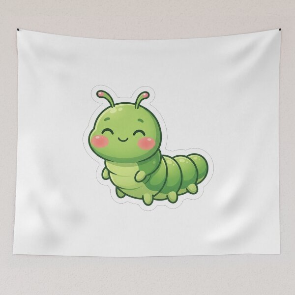 Item preview, Cute Little Green Caterpillar Cartoon Character designed and sold by Owcomm.