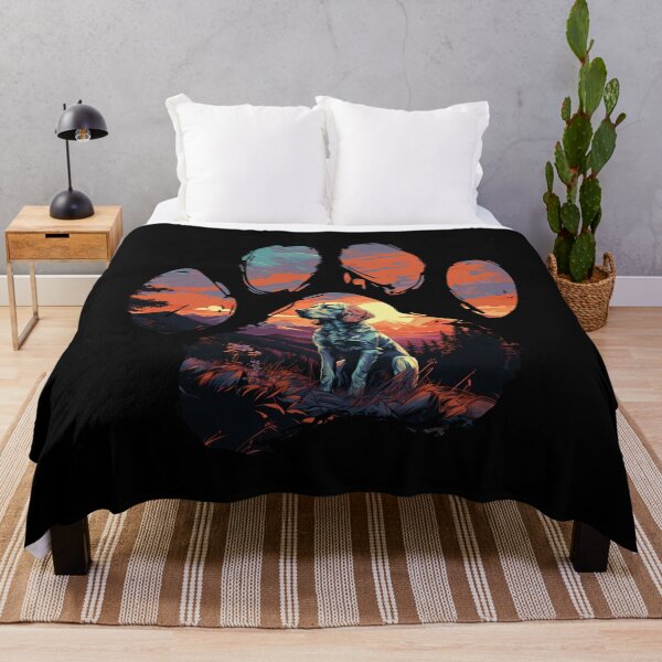 Item preview, Funny Clumber Spaniel Paw Synthwave Mountain Tree Mom Dad Kids designed and sold by rafaeltto.